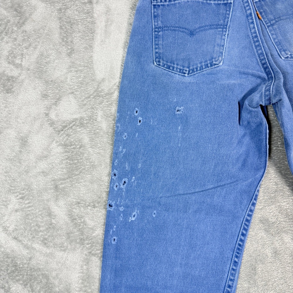 Vintage Levi's Mens 30x34 550 Relaxed Fit Orange Tab Blue Distressed USA Made - Picture 7 of 14